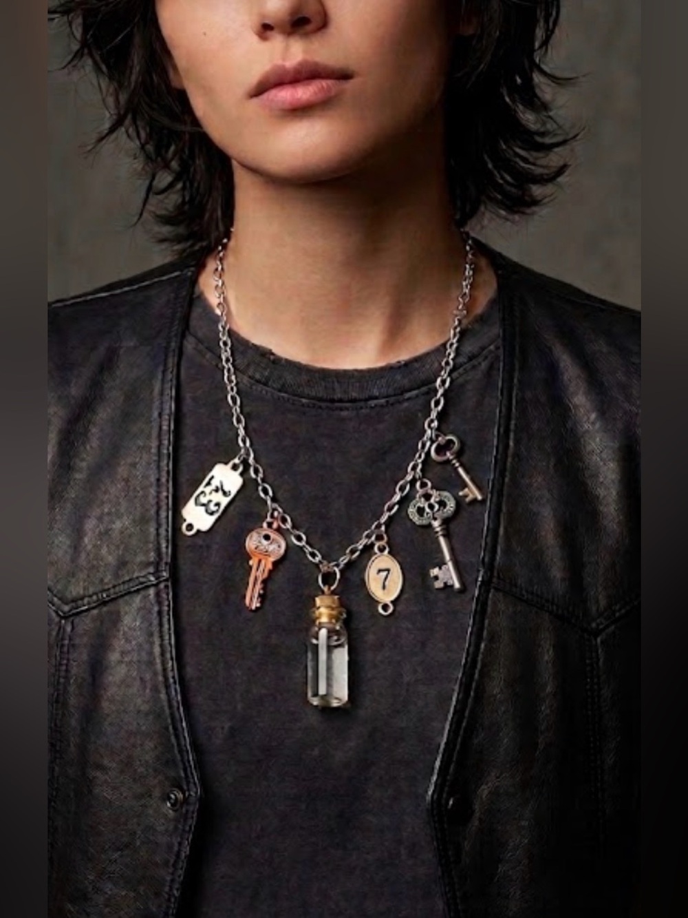 Charm necklace womens mens goth whymsygoth‎ witchy rave fairygoth punk grunge